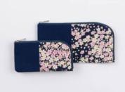 念珠入 ちりめん「花の舞・紺」
