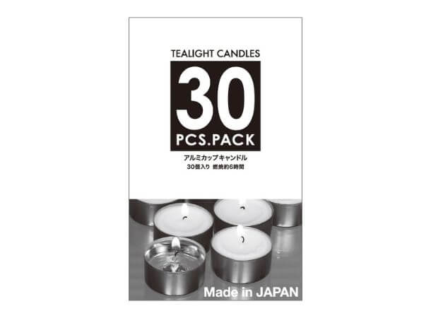 ローソク ティーライト　アルミキャップキャンドル30個